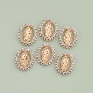 1pcs 18K Gold Filled Virgin Mary Pendant Our Lady Medallion Charm for DIY Religious Jewelry Finding Necklace Bracelet AD-963