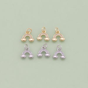 1pcs 18K Gold Filled CZ Rainbow Pendant Rainbow Charm for DIY Jewelry Finding Necklace Bracelet AD2259