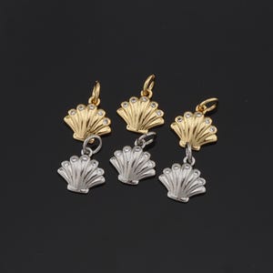 18K Gold Filled Tiny Shell Pendant Ocean Charm for DIY Jewelry Finding Necklace Bracelet
