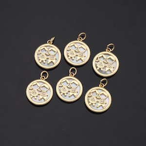 1pcs 18K Gold Filled Boy Girl Pendant Boy Girl Charm for DIY Jewelry Finding Necklace Bracelet AD-779