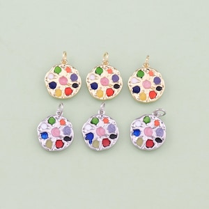 1 peça 18K ouro preenchido esmalte paleta pingente pintor charme para diy jóias encontrar colar pulseira AD2605