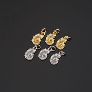 Pendentif coquillage rempli d&#39;or 18 carats breloque conque pour bijoux à bricoler soi-même trouver collier bracelet