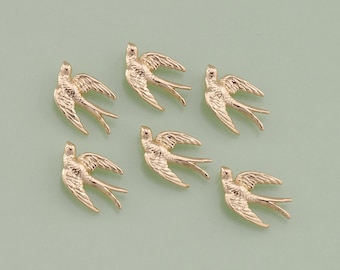 1pcs 18K Gold Filled Bird Pendant Swallow Charm for DIY Jewelry Finding Necklace Bracelet AD1187