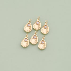 18K Gold Filled Conch Shell Pendant Ocean Oyster Charm for DIY Jewelry Finding Necklace Bracelet XT93