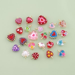 1pcs Heart Ceramic Pendant Colorful Ceramic Charm for DIY Jewelry Finding Necklace Bracelet RPL-173