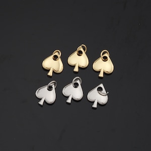 1pcs 18K Gold Filled Poker Pendant Charm for DIY Jewelry Finding Necklace Bracelet AD-214