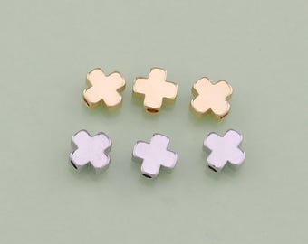 1pcs 18K Gold Filled Cross Beads Pendant Cross Charm for DIY Jewelry Finding Necklace Bracelet AD2179
