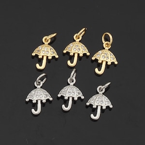 1pcs 18K Gold Filled Umbrella Pendant Umbrella Charm for DIY Jewelry Finding Necklace Bracelet AD-904