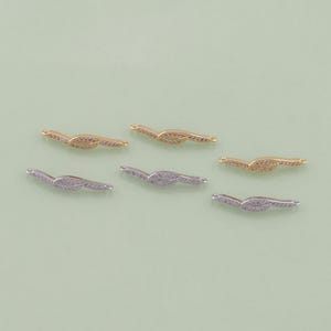 1pcs 18K Gold Filled CZ Wave Pendant Connector Charm for DIY Jewelry Finding Necklace Bracelet AD2428