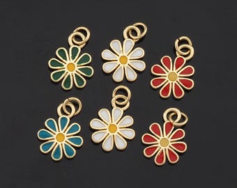 1pcs 18K Gold Filled Daisy Pendant Daisy Charm for DIY Jewelry Finding Necklace Bracelet AD-832