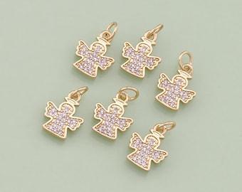 1 stks 18 K Gold Filled Engelenhanger Vleugels Charm voor DIY Sieraden Vinden Ketting Armband AD1239