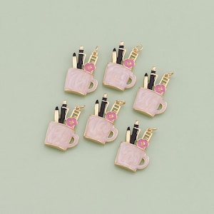 1 stks 18 K Gold Filled Pen Hanger Penhouder Charm voor DIY Sieraden Vinden Ketting Armband AD1347
