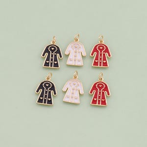 1pcs 18K Gold Filled Enamel Clothing Pendant Clothing Charm for DIY Jewelry Finding Necklace Bracelet AD1900