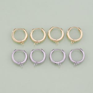 1pair 18K Gold Filled Dainty Huggie Earring Findings Gold Hoops for Earring Supplies for DIY Jewelry Finding AD2089