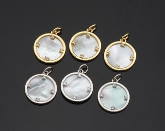 1pcs 18K Gold Filled Round Pendant Round Charm for DIY Jewelry Finding Necklace Bracelet AD-771