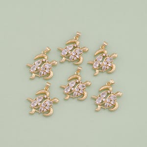 1pcs 18K Gold Filled Turtle Pendant Cute Charm for DIY Jewelry Finding Necklace Bracelet AD1217