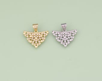 1pcs 18K Gold Filled Triangle Pendant Triangle Charm for DIY Jewelry Finding Necklace Bracelet AD3348