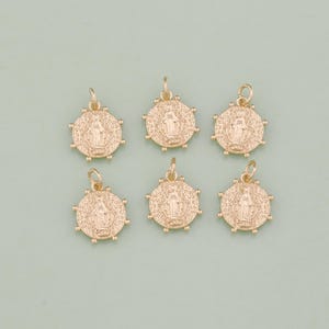 1pcs 18K Gold Filled Virgin Mary Pendant Our Lady Medallion Charm for DIY Religious Jewelry Finding Necklace Bracelet AD-1600