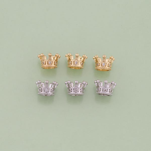 1 Stück 18K Gold Filled Kronen Perlen Anhänger Kronen Charme für DIY Schmuck finden Halskette Armband AD2232