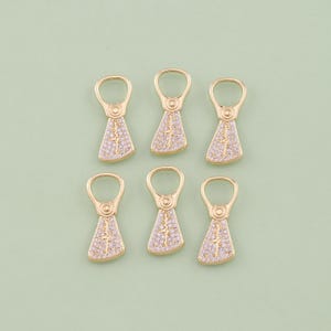 1pcs 18K Gold Filled CZ Pull Tab Pendant Pull Tab Charm for DIY Jewelry Finding Necklace Bracelet AD-3052