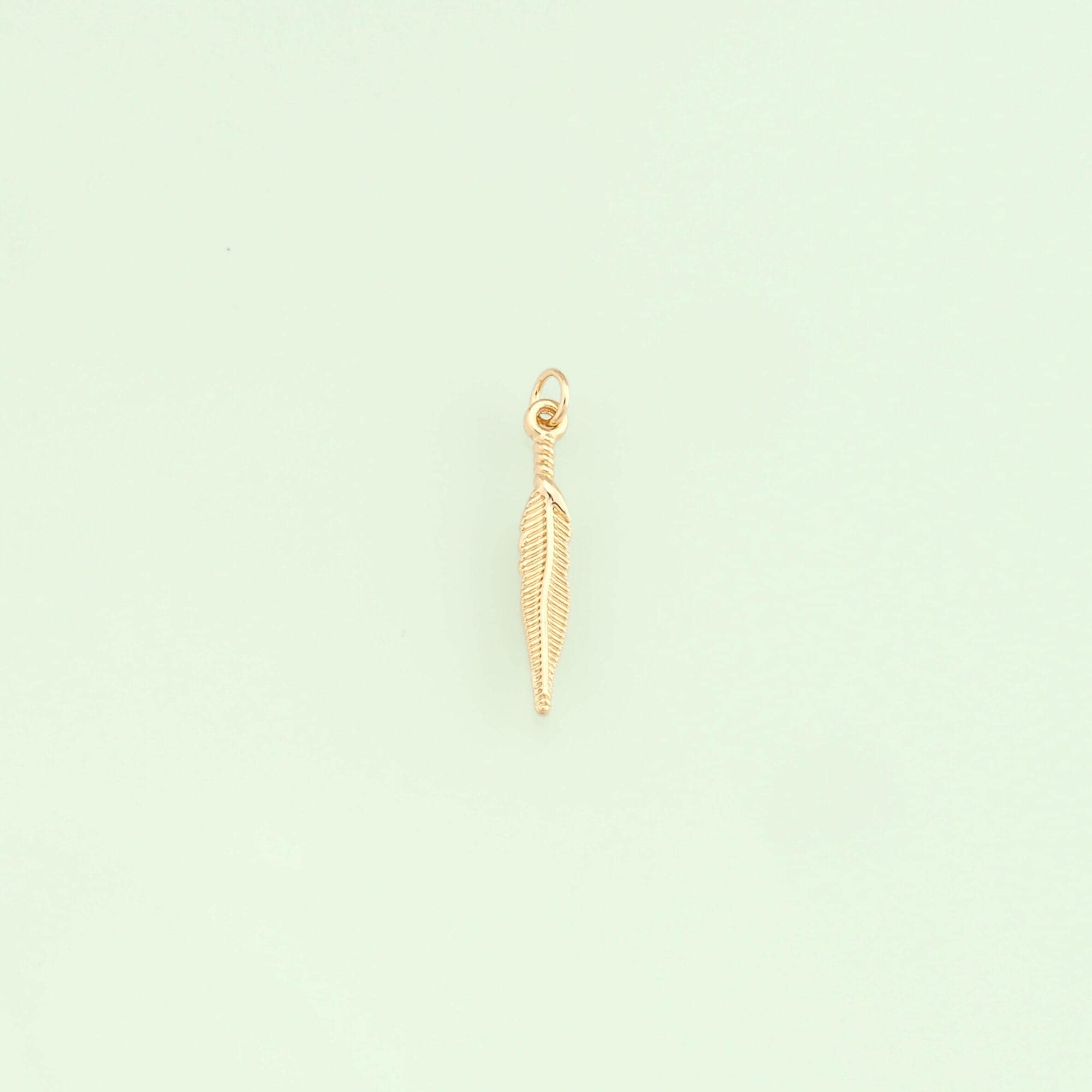 1pcs 18K Gold Filled Feather Pendant Feather Charm for DIY Jewelry Finding Necklace Bracelet NY-1222