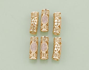 1pcs 18K Gold Filled Barrel Beads Pendant Tube Charm for DIY Jewelry Finding Necklace Bracelet AD2658