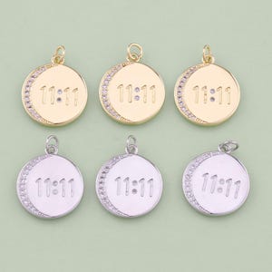 1pcs 18K Gold Filled CZ 11:11 Pendant Angel Numbers Charm for DIY Jewelry Finding Necklace Bracelet AD2583