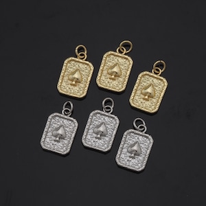 1pcs 18K Gold Filled Poker Pendant Charm for DIY Jewelry Finding Necklace Bracelet AD-301