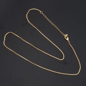 Collier chaîne en forme de boîte rempli d&#39;or 18 carats, chaîne à maillons minces pour bijoux à bricoler soi-même trouver collier bracelet