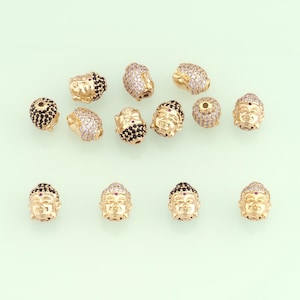1pcs 18K Gold Filled Buddha Head Spacer Beads Pendant Buddha Charm for DIY Jewelry Finding Necklace Bracelet NY-828