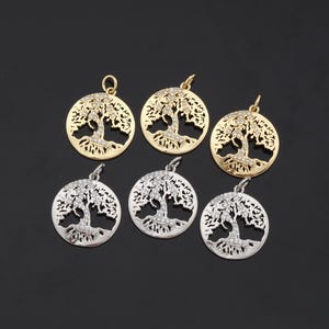 1pcs 18K Gold Filled Tree of Life Pendant Tree of Life Charm for DIY Jewelry Finding Necklace Bracelet AD-829