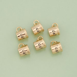1pcs 18K Gold Filled Coffee Pendant Coffee Charm for DIY Jewelry Finding Necklace Bracelet AD-3164