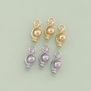 1pcs 18K Gold Filled Globe Pendant Globe Charm for DIY Jewelry Finding Necklace Bracelet AD1246