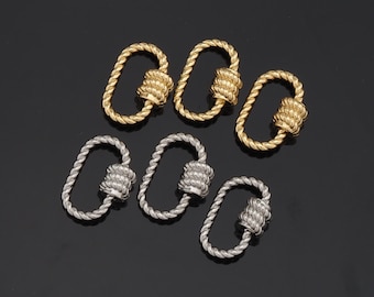 18K Gold Filled Oval Carabiner Clasp,Carabiner Lock Connector,Spring Push Gate For DIY Jewelry Clasp Finding Necklace Bracelet AD-583