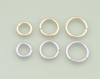 18K Gold Filled Round Clasp,Carabiner Lock Connector,Lobster Claw for DIY Jewelry Finding Necklace Bracelet