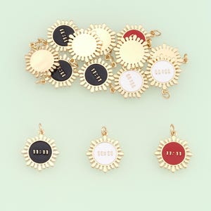1pcs 18K Gold Filled Enamel Angel Number Pendant 11:11 Charm for DIY Jewelry Finding Necklace Bracelet NY-631