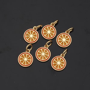 18K Gold Filled Lemon Pendant Fruit Charm for DIY Jewelry Finding Necklace Bracelet AD-506