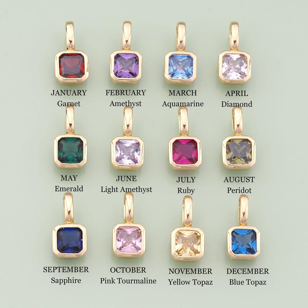 1pcs 18K Gold Filled Birthstone Pendant Month Charm for DIY Jewelry ...