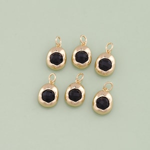 1pcs 18K Gold Filled Oval Crystal Pendant Charm for DIY Jewelry Finding Necklace Bracelet RPL-122