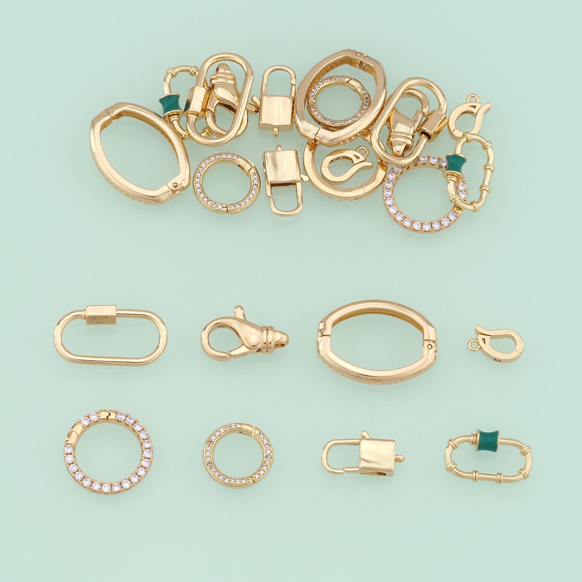 1pcs 18K Gold Filled Twisted Clasps,Lobster Clasp,Oval Clasp,Round Claps, Carabiner, DIY Jewelry Supplies NY-276