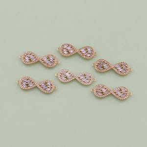 18K ゴールドフィルド CZ インフィニティペンダント コネクターチャーム DIY ジュエリーファインディングネックレス ブレスレット AD2416 1個