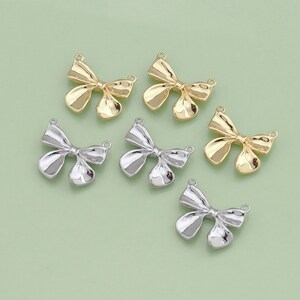 1pcs 18K Gold Filled Bow Pendant Bow Charm for DIY Jewelry Finding Necklace Bracelet AD1314