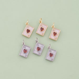1pcs 18K Gold Filled Enamel Poker Pendant Poker Charm for DIY Jewelry Finding Necklace Bracelet AD-3001