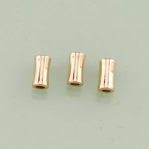 1pcs 18K Gold Filled Mini Barrel Beads Pendant Tube Charm for DIY Jewelry Finding Necklace Bracelet Hole:2mm RPL-156