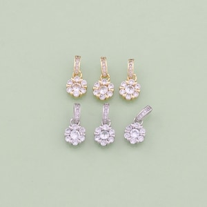 1pcs 18K Gold Filled CZ Flower Pendant Flower Charm for DIY Jewelry Finding Necklace Bracelet AD2663