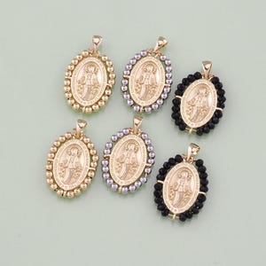 1pcs 18K Gold Filled Virgin Mary Pendant Our Lady Medallion Charm for DIY Religious Jewelry Finding Necklace Bracelet AD-1467