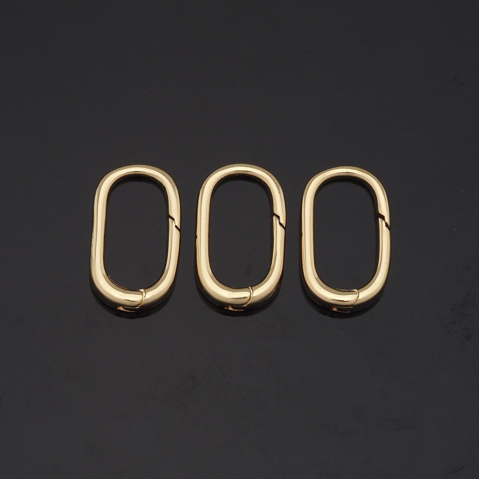 18K Gold Filled Oval Carabiner Clasp,carabiner Lock Connector,spring ...