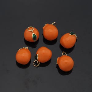 18K Gold Filled Orange Pendant Fruit Charm for DIY Jewelry Finding Necklace Bracelet