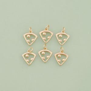 1pcs 18K Gold Filled Pizza Pendant Pizza Charm for DIY Jewelry Finding Necklace Bracelet AD-3003