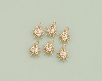 1pcs 18K Gold Filled Mini Sun Pendant Celestial Charm for DIY Jewelry Finding Necklace Bracelet AD1388